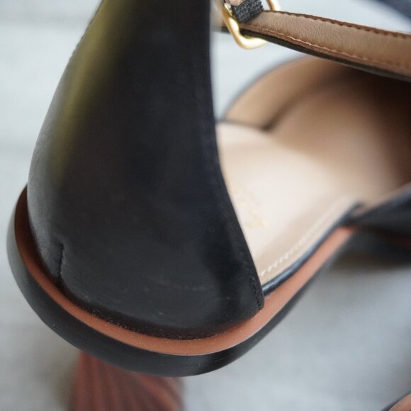 Black Square-Toe Slingback Heels – Size 7 - Picture 7 of 11